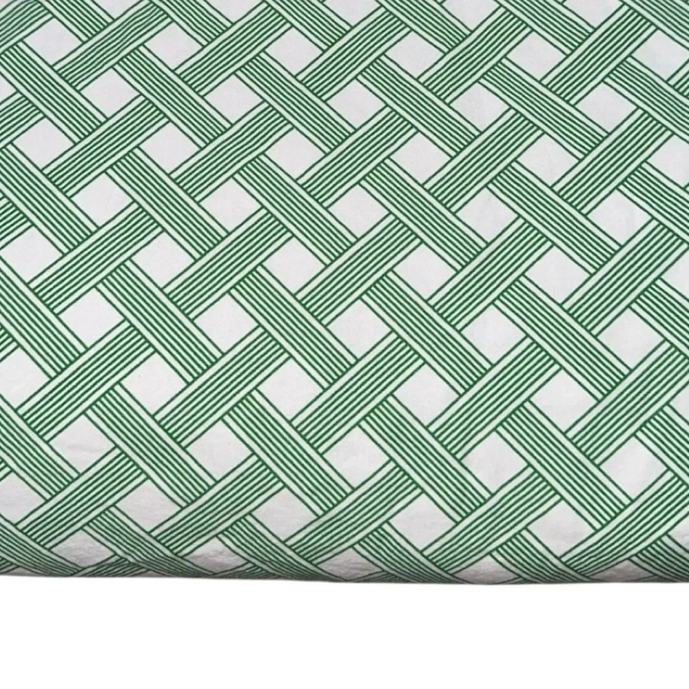 Jonathan Alder Green Lattice Weave Geometric Pattern Queen Duvet Cover‎